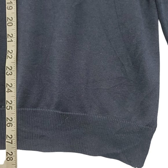 BROOKS BROTHERS Mens L Navy Blue Pullover Sweater V Neck Silk Blend - Picture 5 of 8